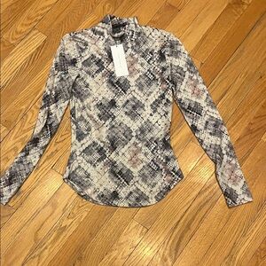 French Connection Snake Print Long Sleeve Top